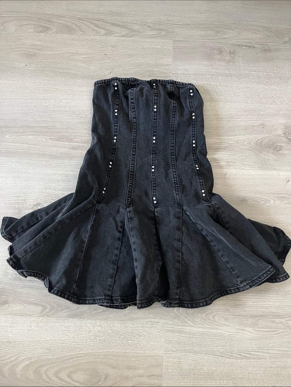 Wild Fable women’s black denim dress with silver studs size XS